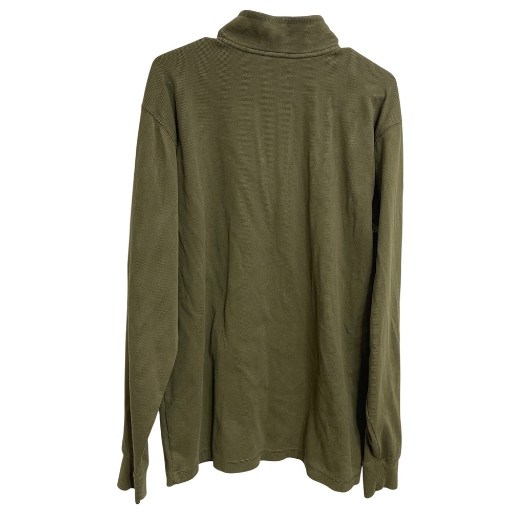 Carhartt Olive Green 1/4 Zip Pullover Mock Neck Workwear Sweatshirt Size L Tall - Picture 2 of 3
